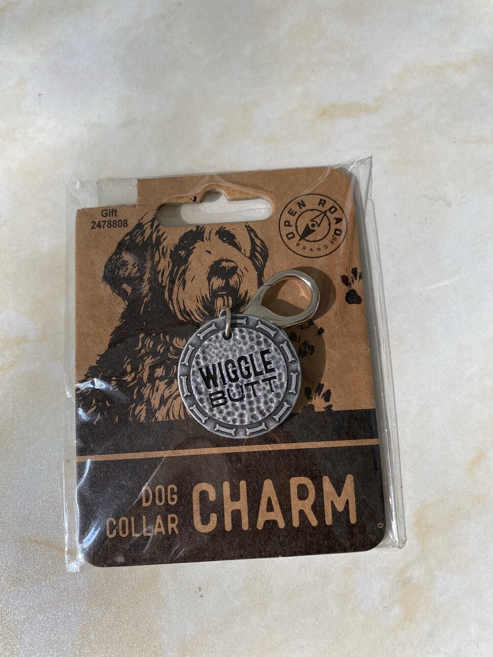 New Open Road Brands Wiggle Butt Silver Tone Dog Collar Charm